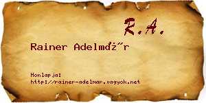 Rainer Adelmár névjegykártya
